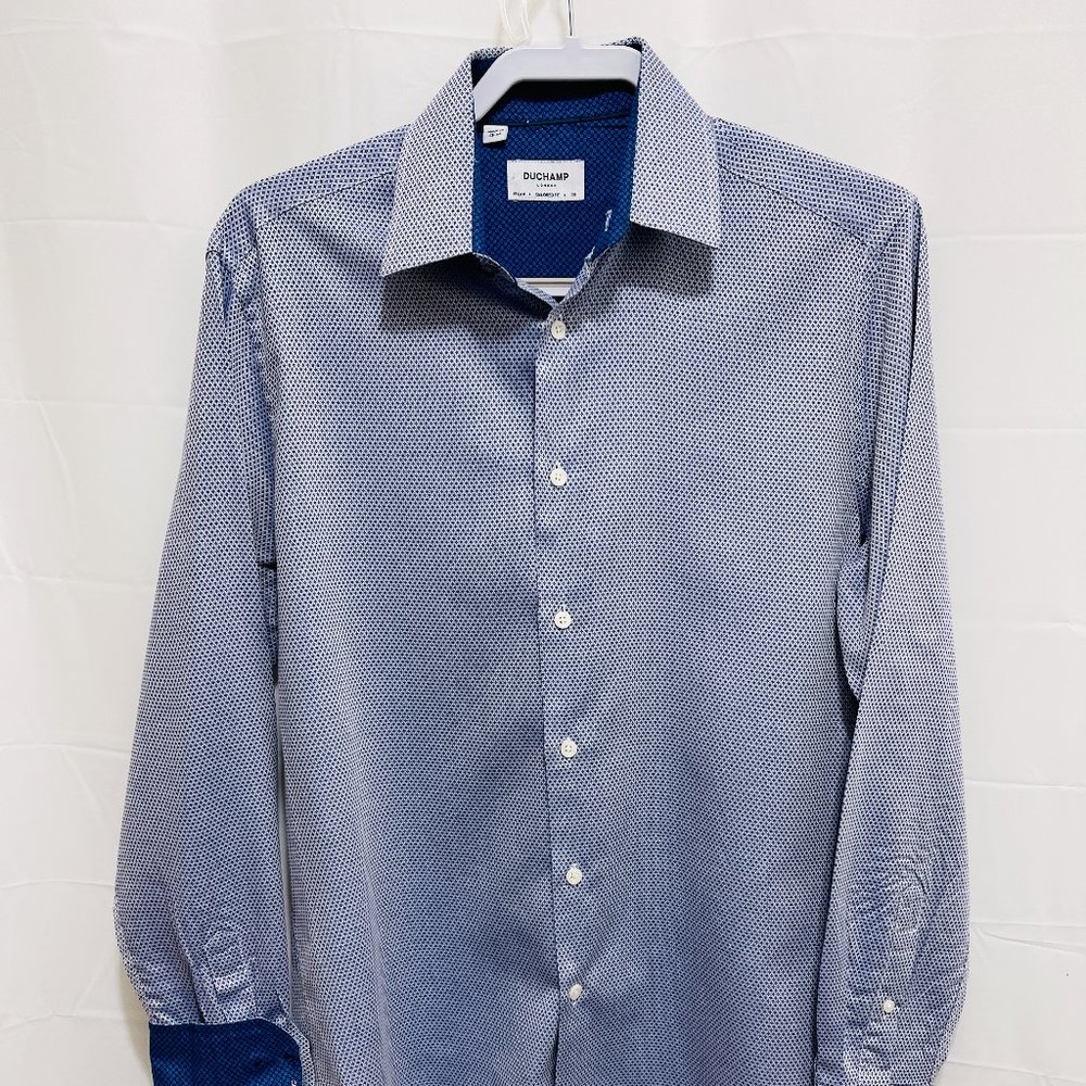 DAUCHAMP LONDON Shirt with Flip Cuffs,Sz 39 15 1/2